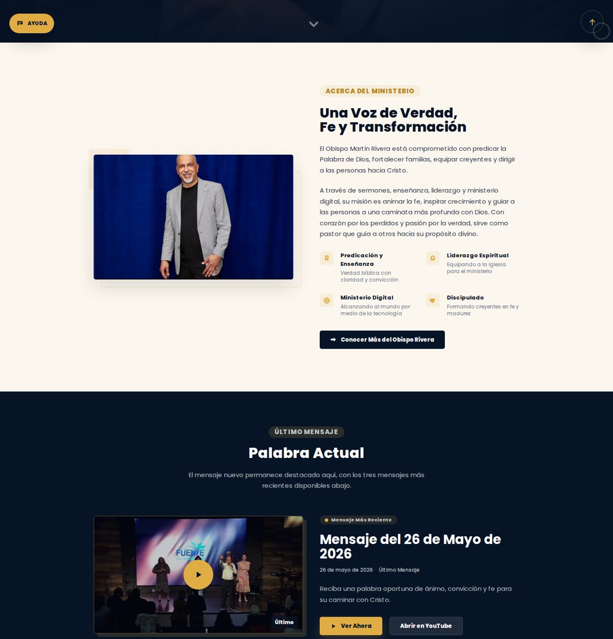 Bishop Martin Rivera bilingual ministry site built by isaacshostings